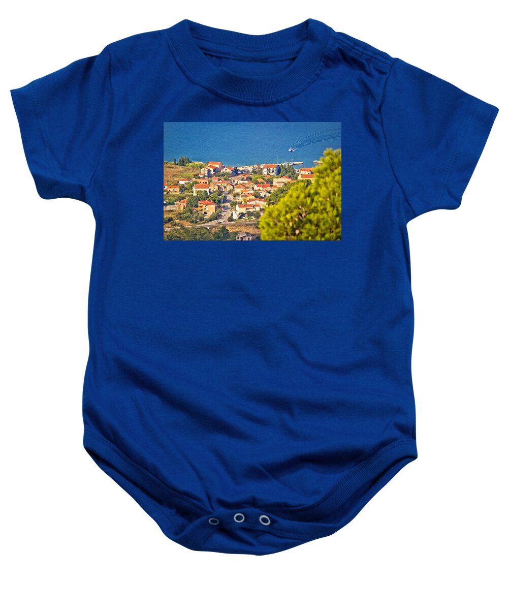 Pasman Baby Onesie featuring the photograph Coastal village on Island of Pasman by Brch Photography
