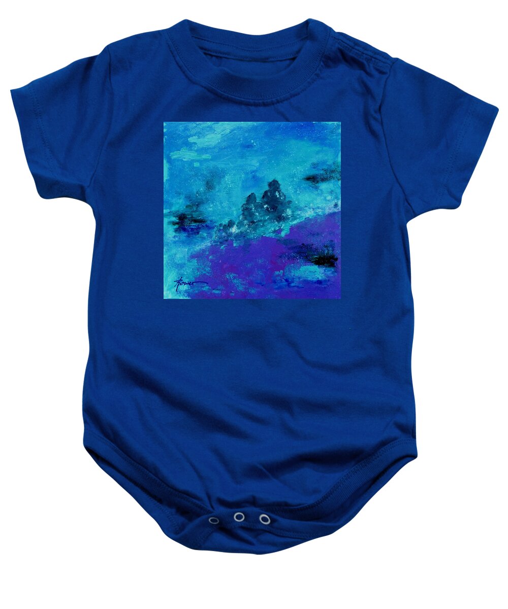 Abstract Baby Onesie featuring the painting Consider The Heavens by Adele Bower