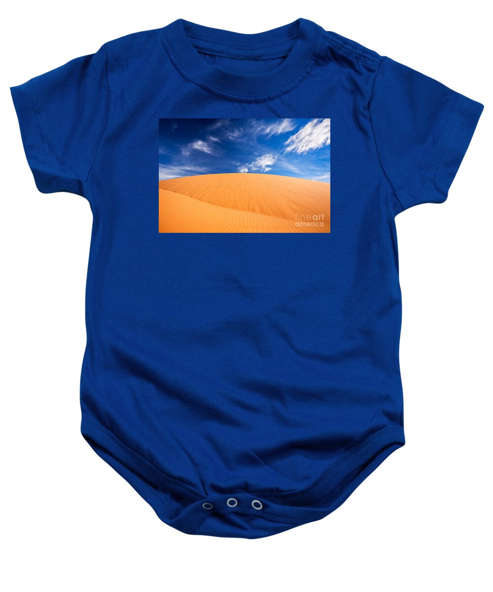 Coral Pink Sand Dunes Baby Onesie featuring the photograph Coral Pink Sand Dunes State Park, Kanab, Utah by Bryan Mullennix