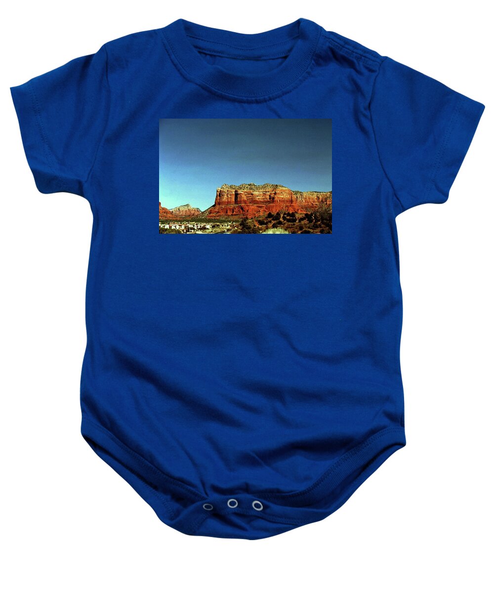 Arizona Baby Onesie featuring the photograph Courthouse Butte by Gary Wonning