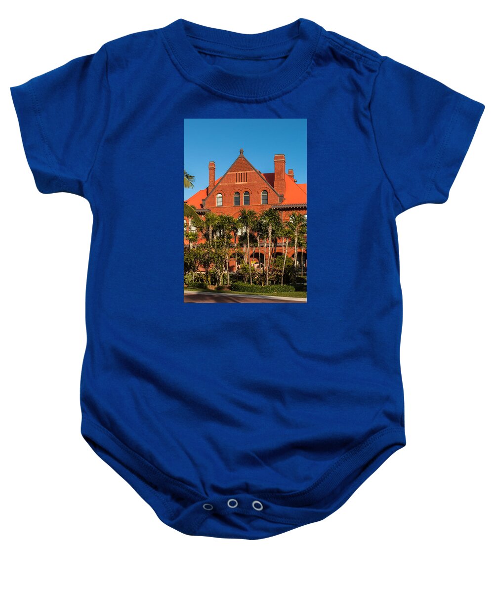 Arched Windows Baby Onesie featuring the photograph Custom House Key West by Ed Gleichman