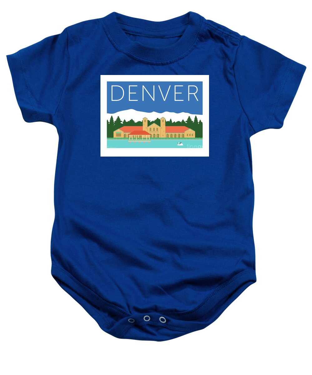 Denver Baby Onesie featuring the digital art DENVER City Park/Blue by Sam Brennan