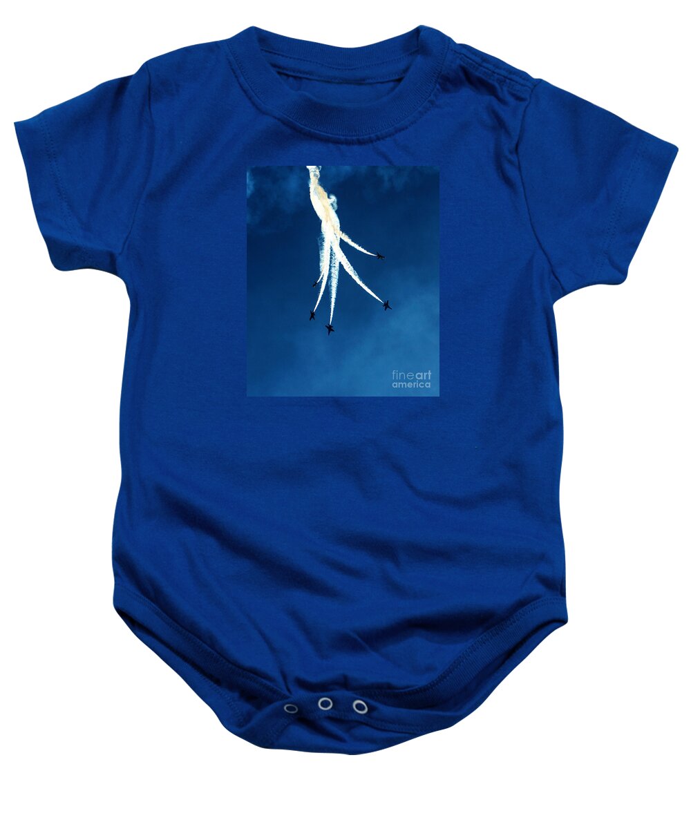 Blue Angels Baby Onesie featuring the photograph Downburst Angels by Kevin Fortier