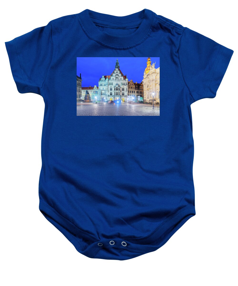 Dresden Baby Onesie featuring the photograph Downtown of Dresden, Germany by Anastasy Yarmolovich