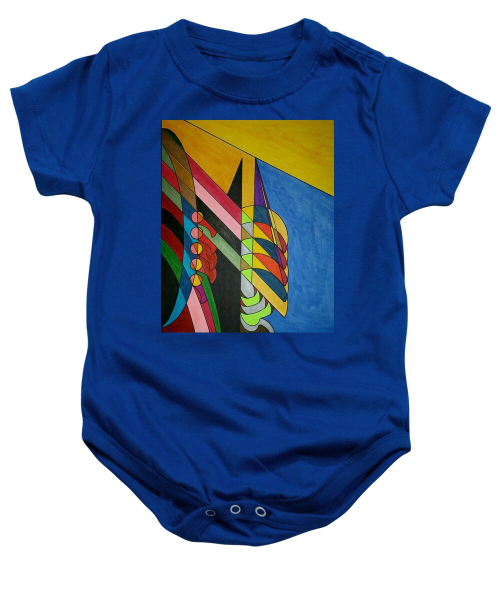 Geometric Art Baby Onesie featuring the painting Dream 296 by S S-ray