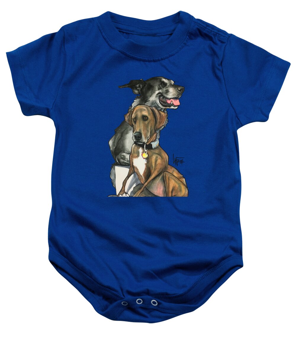 Dubell-smith Baby Onesie featuring the drawing Dubell-Smith 3030 by Canine Caricatures By John LaFree