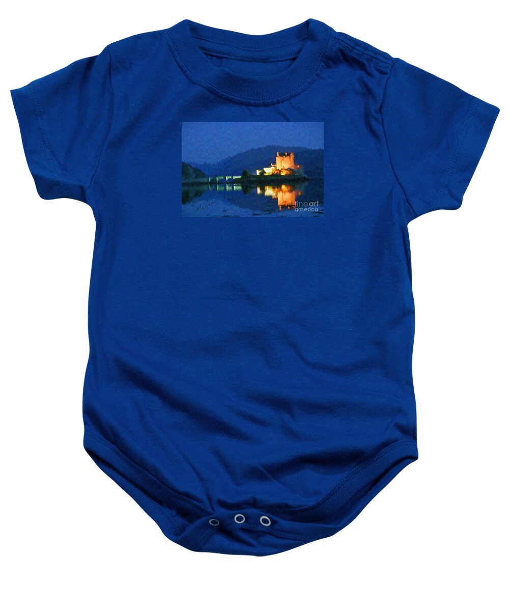 Old Baby Onesie featuring the photograph Eilean Donan Castle by Diane Macdonald