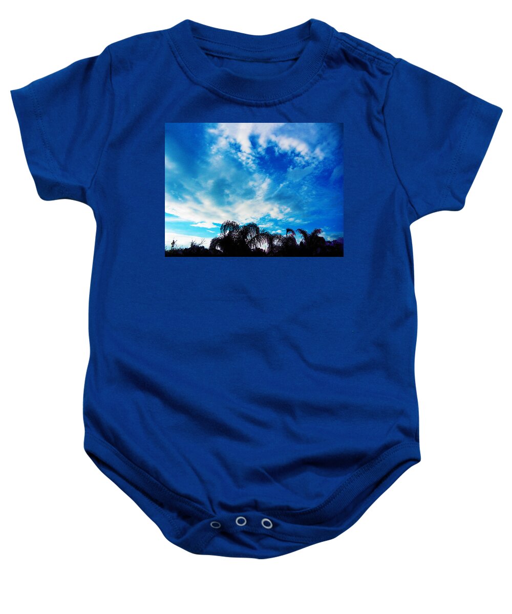 Evening Baby Onesie featuring the photograph Electric Blue Hawaii by Mark Blauhoefer