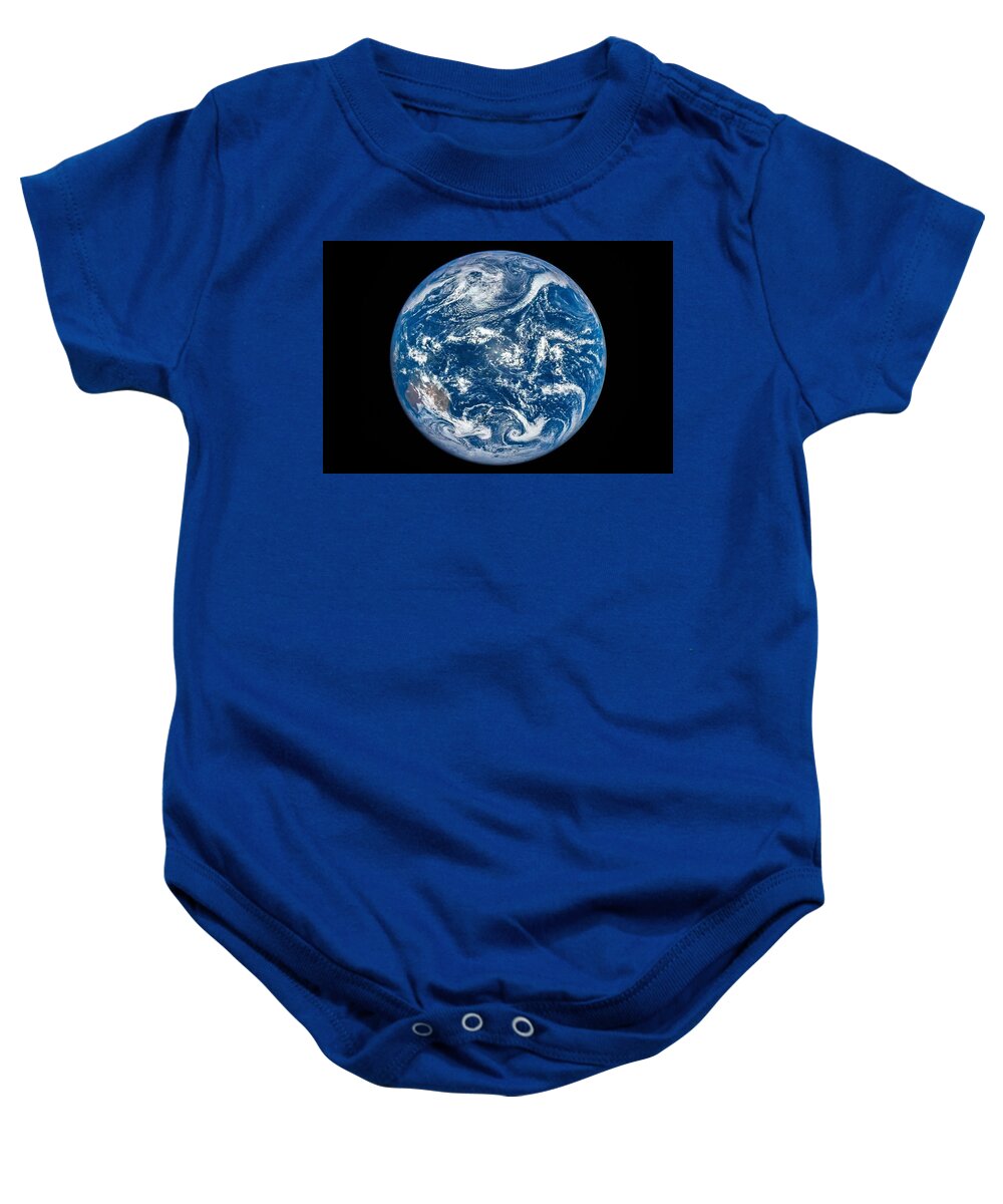 Globe Baby Onesie featuring the painting Epic Eclipse, NASA_1 by Celestial Images
