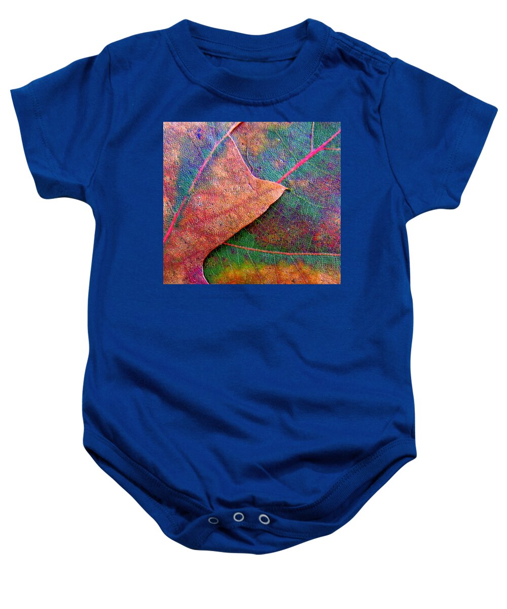 Leaves Baby Onesie featuring the photograph Fallen Foliage by Lori Lafargue