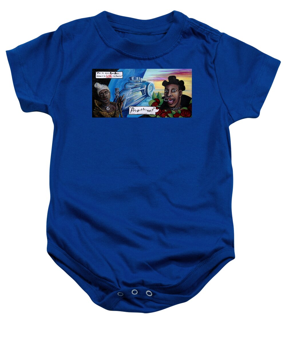 Future Fashion Baby Onesie featuring the painting Film Spirit of Ruby Rhod by M E