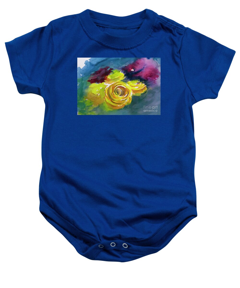 Flowers Baby Onesie featuring the painting Flowers by Allison Ashton