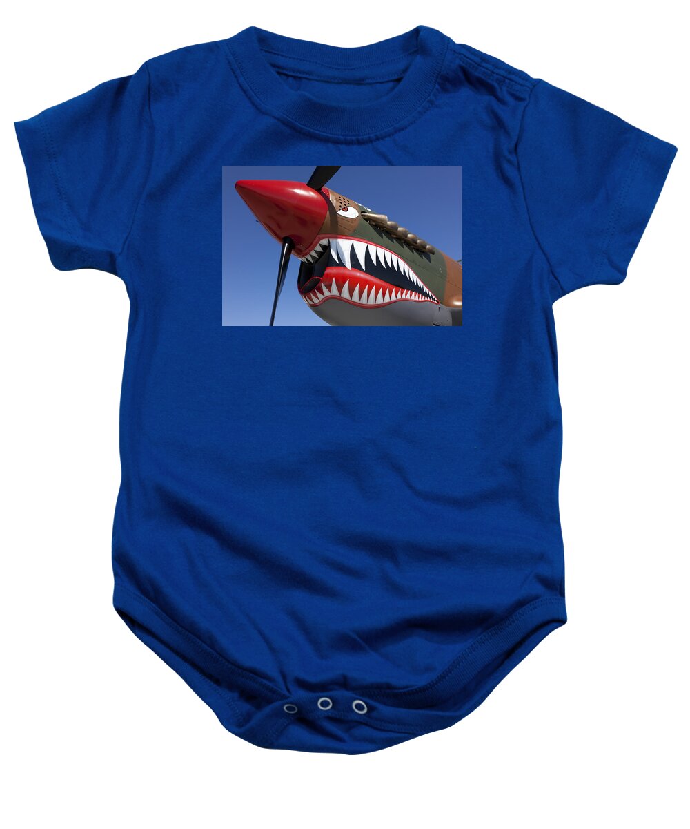 P-40 Baby Onesie featuring the photograph Flying tiger plane by Garry Gay
