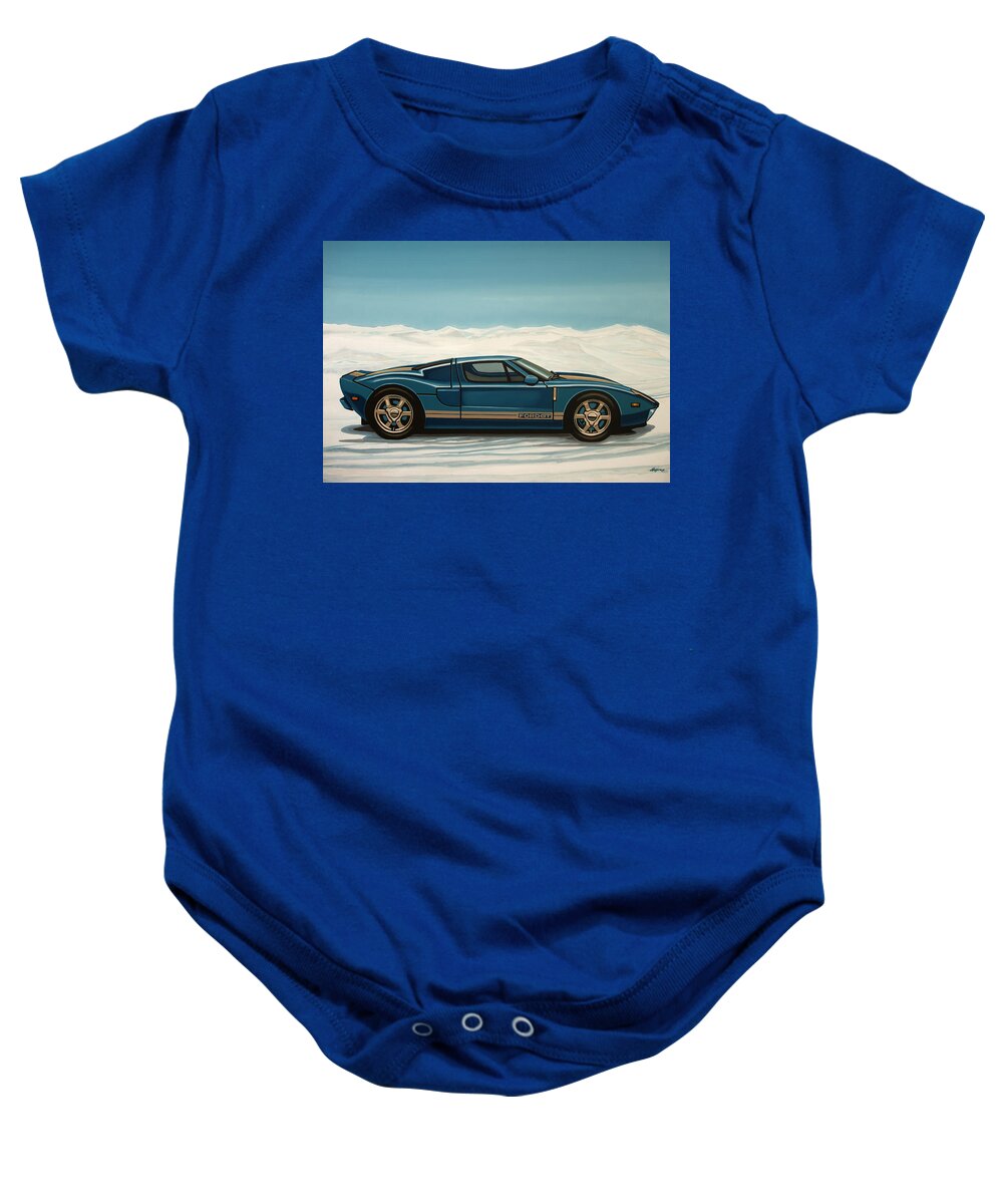 Ford Gt Baby Onesie featuring the painting Ford GT 2005 Painting by Paul Meijering