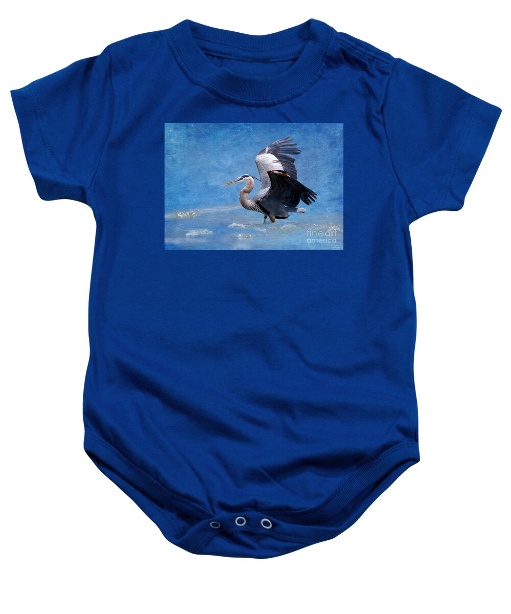 Great Blue Heron Baby Onesie featuring the photograph Great Blue Heron by Betty LaRue