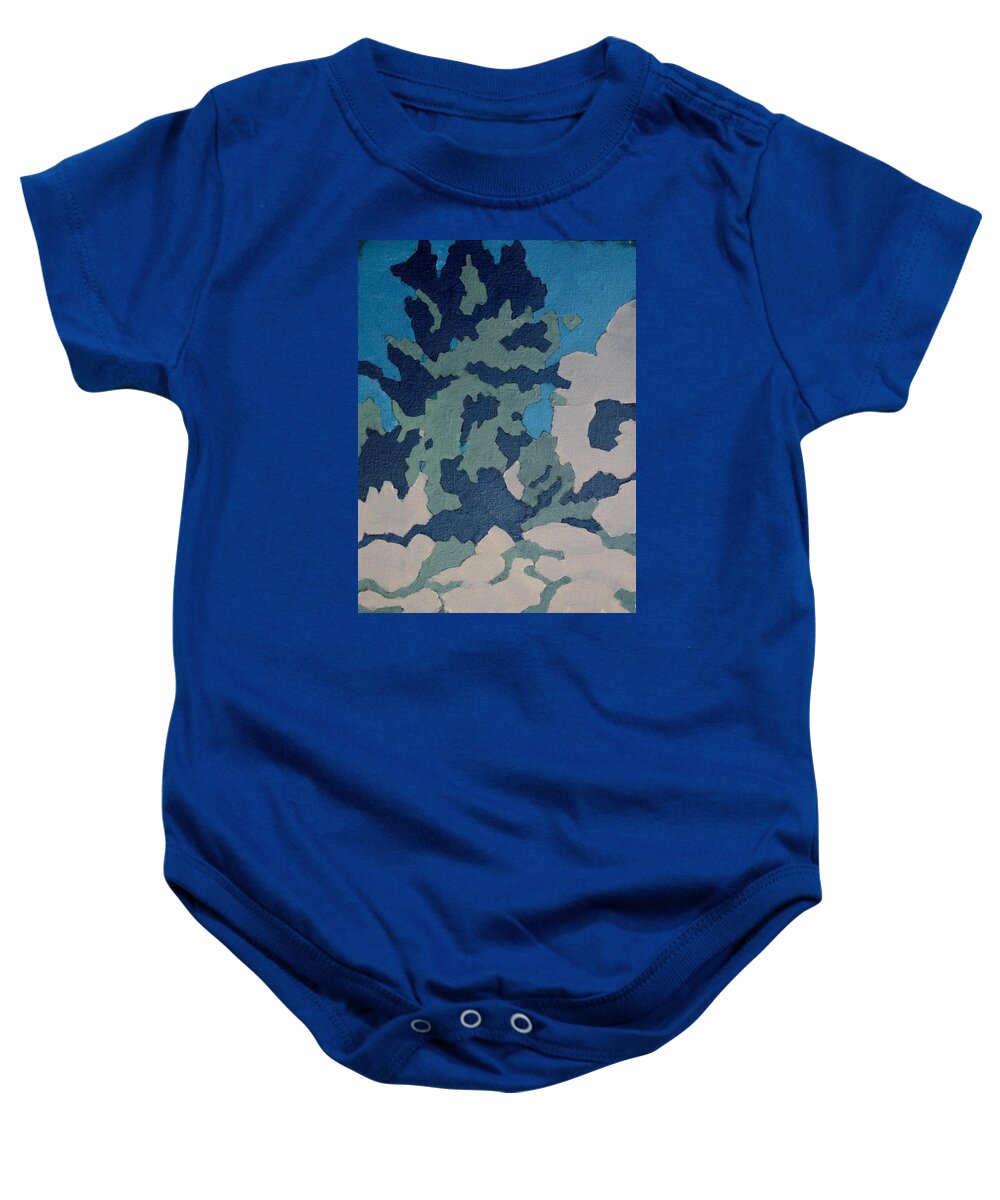 Hidden Valley Baby Onesie featuring the painting Hidden Valley Abstraction by Richard Willson