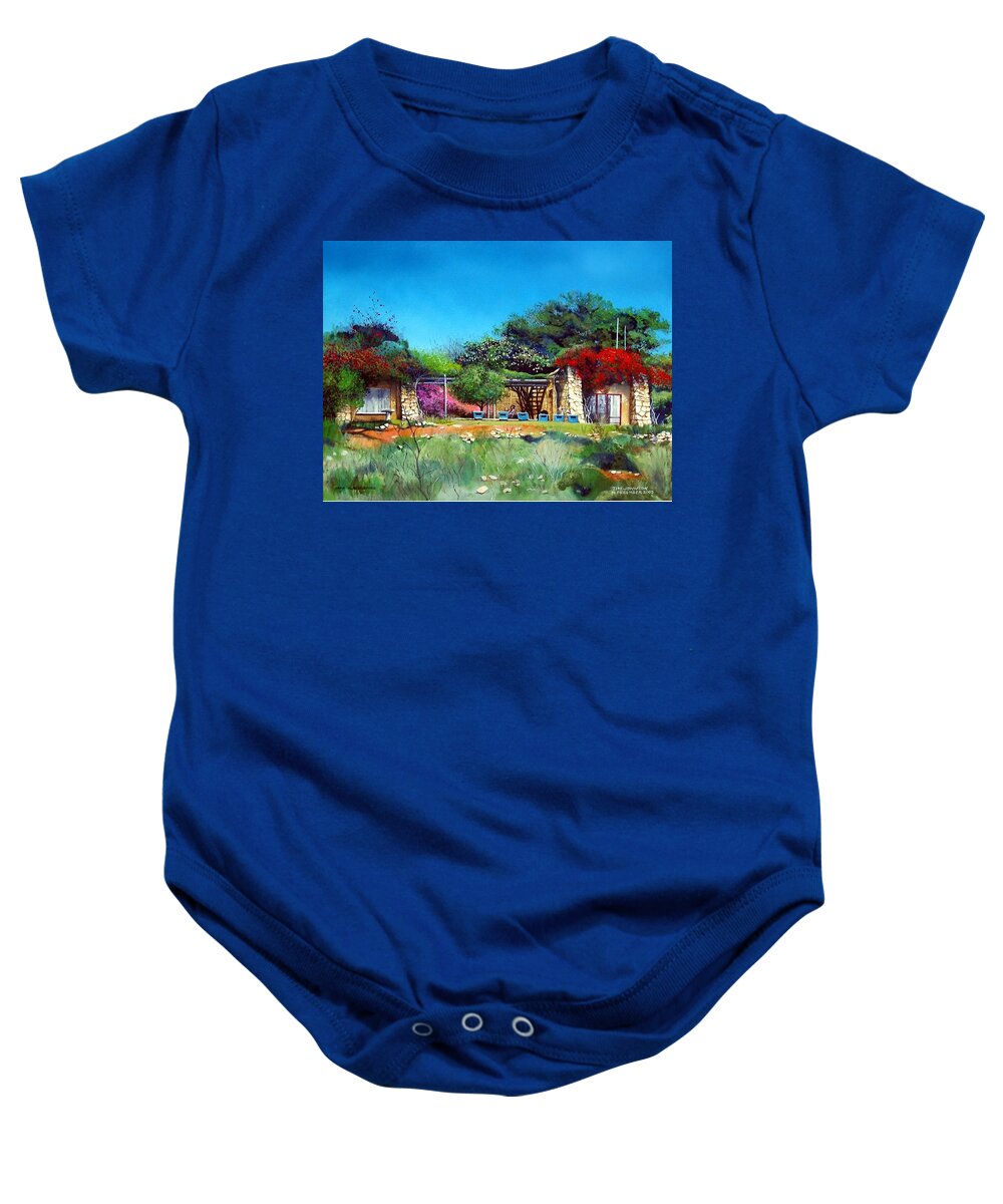  Baby Onesie featuring the painting Highveld House by Tim Johnson