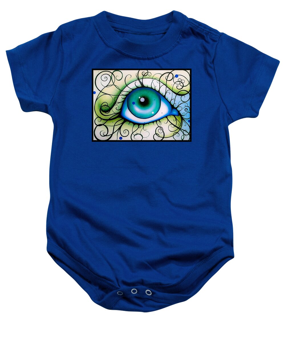 Eye Art Baby Onesie featuring the painting Illusions of Blue by Matt Mercer