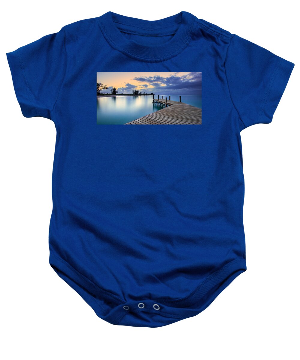 Panoramic Baby Onesie featuring the photograph Jaws Beach After Sunset - Panoramic by Mark Rogers