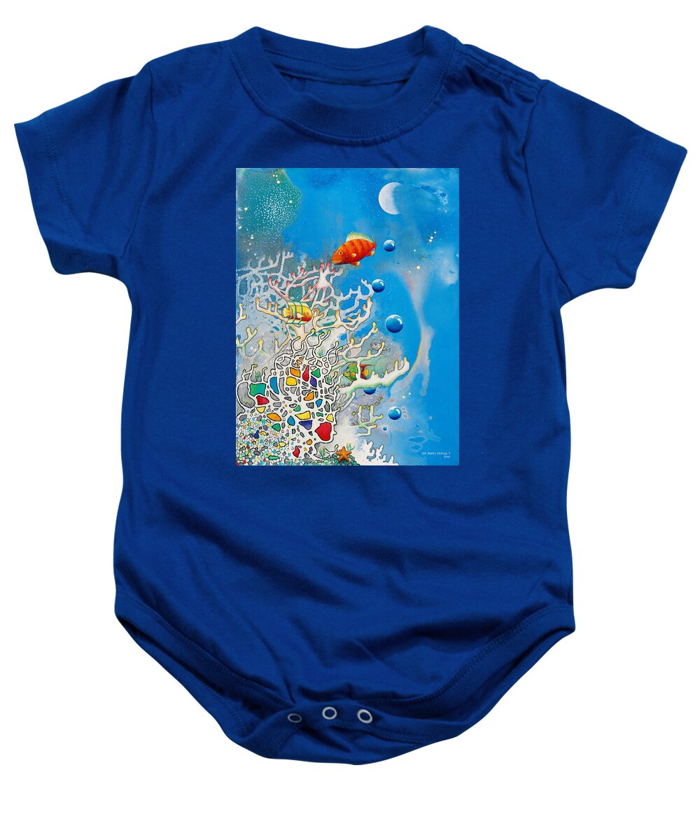 Beach House Baby Onesie featuring the painting Liza's Reef by Lee Pantas