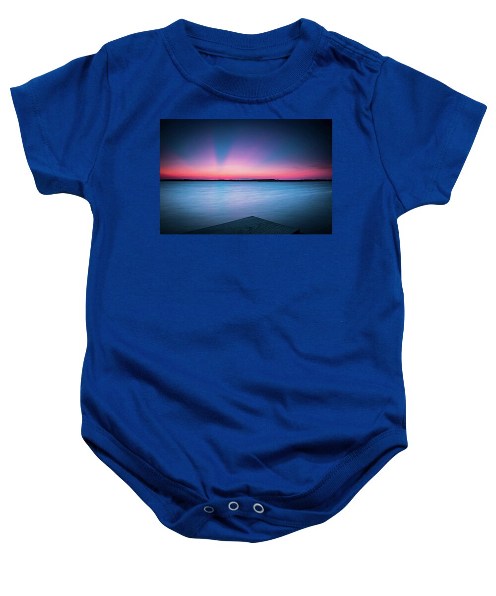 Sunset Baby Onesie featuring the photograph May Sunset 2 by Larkin's Balcony Photography