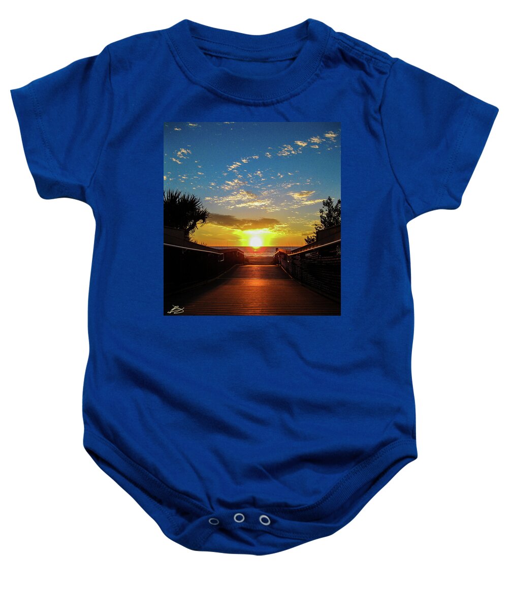 Sunset Baby Onesie featuring the photograph MIddle Path by Bradley Dever