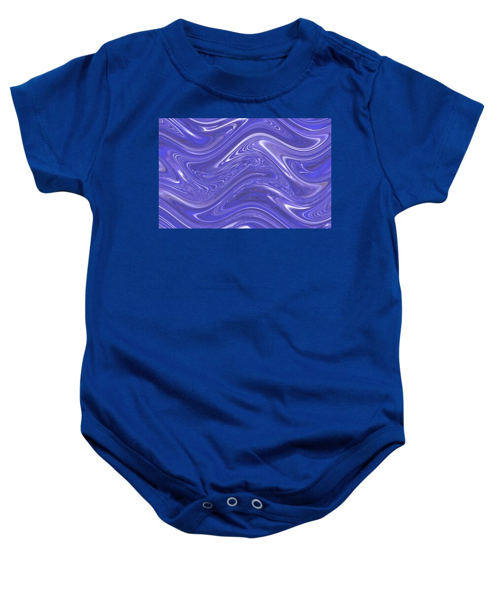 Moveonart! Digital Gallery Baby Onesie featuring the digital art MoveOnArt Waves Of Blue For You 1 by MovesOnArt Jacob