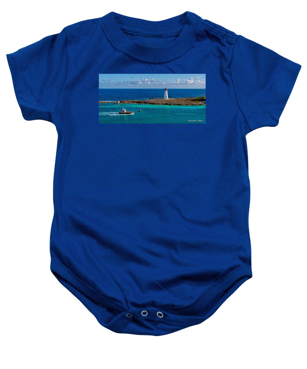 Lighthouse Baby Onesie featuring the photograph Nassau Harbor Lighthouse by Christopher Holmes