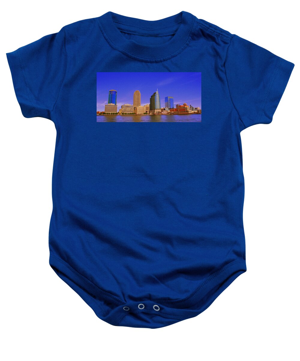 New York Baby Onesie featuring the photograph New York Harbor by Julie Lueders 