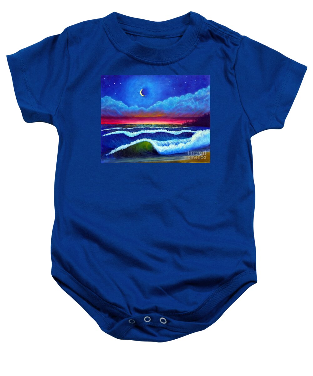 Night Baby Onesie featuring the painting Night of Possibilities by Sarah Irland