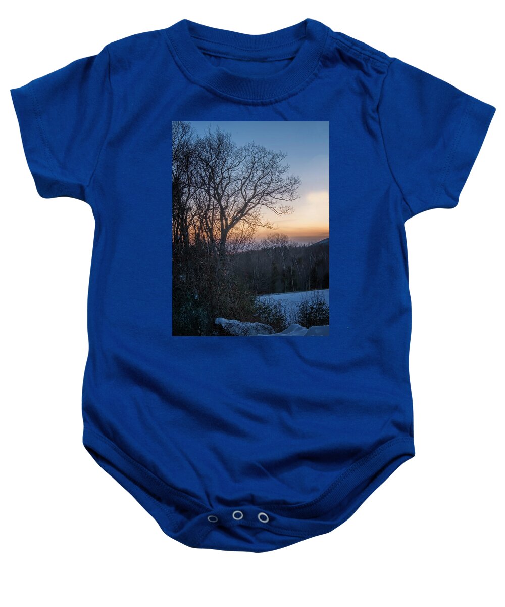 Dublin New Hampshire Baby Onesie featuring the photograph Oak In Winter by Tom Singleton
