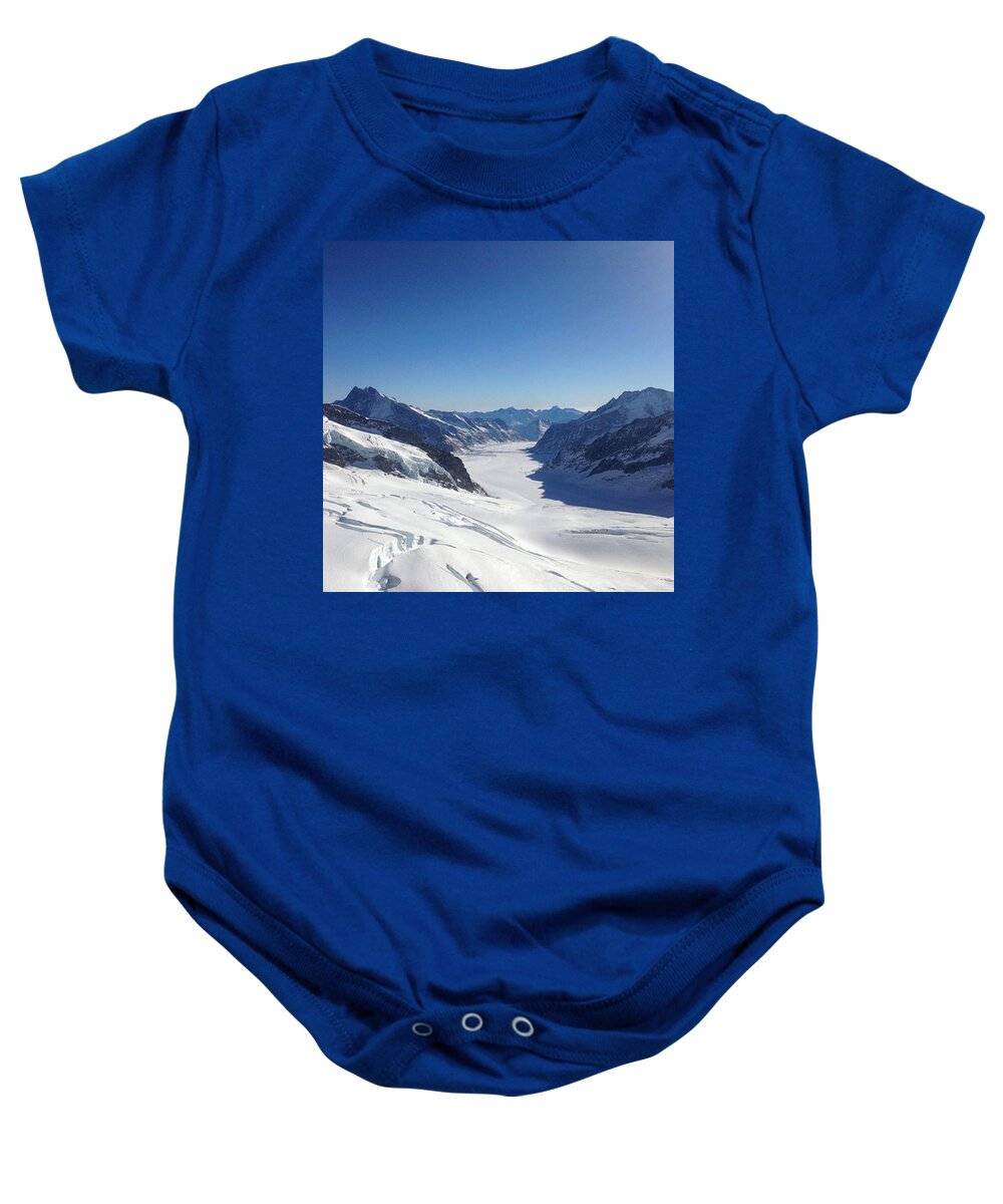 Jungfraujoch Baby Onesie featuring the photograph On The Top Of Europe by Chantal Mantovani