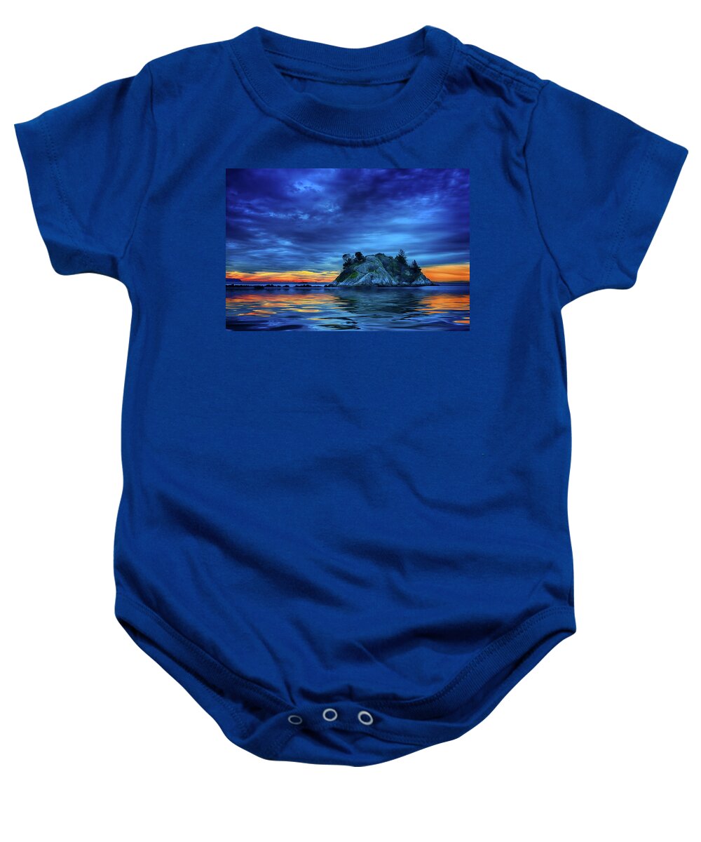 Ocean Baby Onesie featuring the photograph Pacific Sunset by John Poon