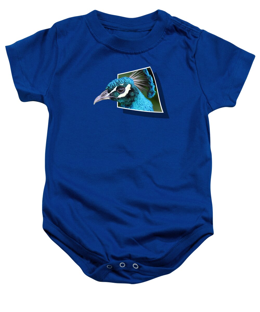 Peacock Baby Onesie featuring the photograph Peacock by Shane Bechler
