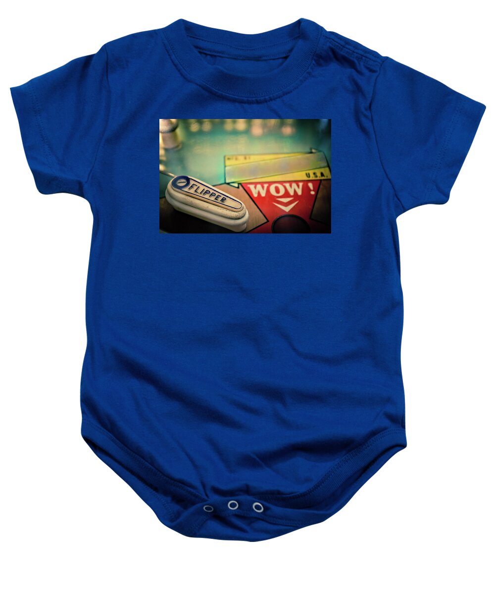 Pinball Baby Onesie featuring the photograph Pinball - Flipper by Colleen Kammerer