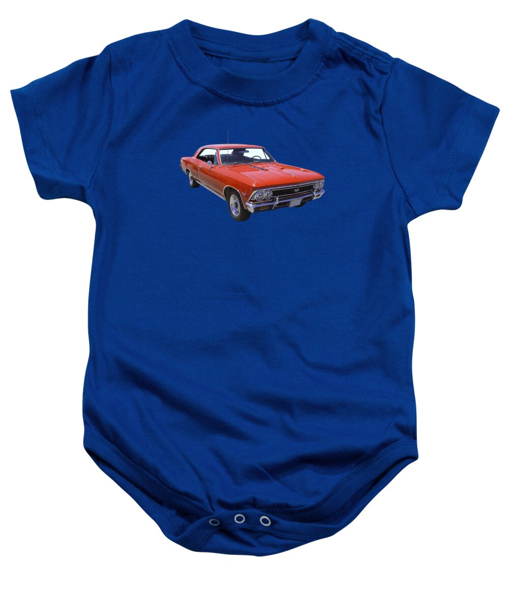 Automobile Baby Onesie featuring the photograph Red 1966 Chevy Chevelle SS 396 by Keith Webber Jr