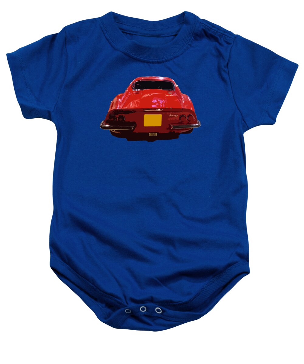 Red Baby Onesie featuring the digital art Red Classic EMD by Francesca Mackenney