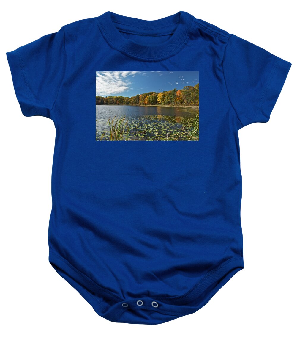 Lake Baby Onesie featuring the photograph Reed Lake 0162 by Michael Peychich