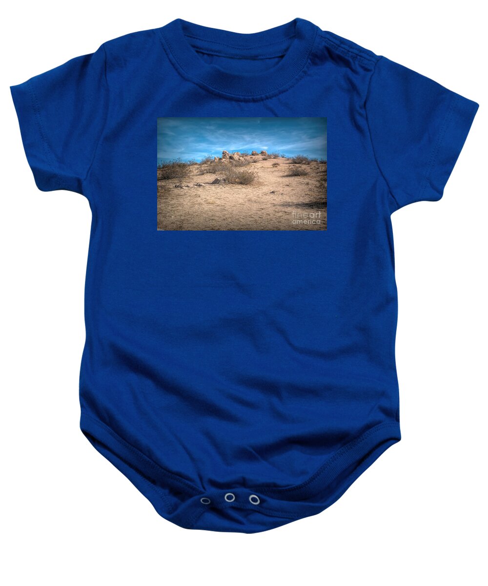Saddleback Butte State Park; Trail; Hiking; Rocks; Hill; Mountain; Mojave Desert; Mohave Desert; Blue; Brown; Green; Joe Lach Baby Onesie featuring the photograph Rocks on the Hill by Joe Lach