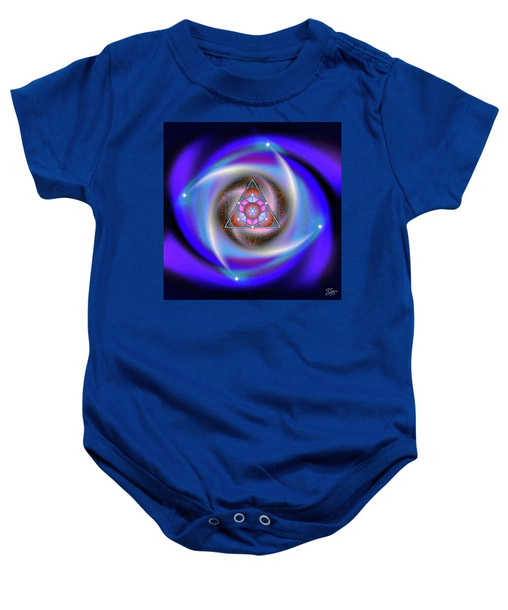 Endre Baby Onesie featuring the digital art Sacred Geometry 687 by Endre Balogh