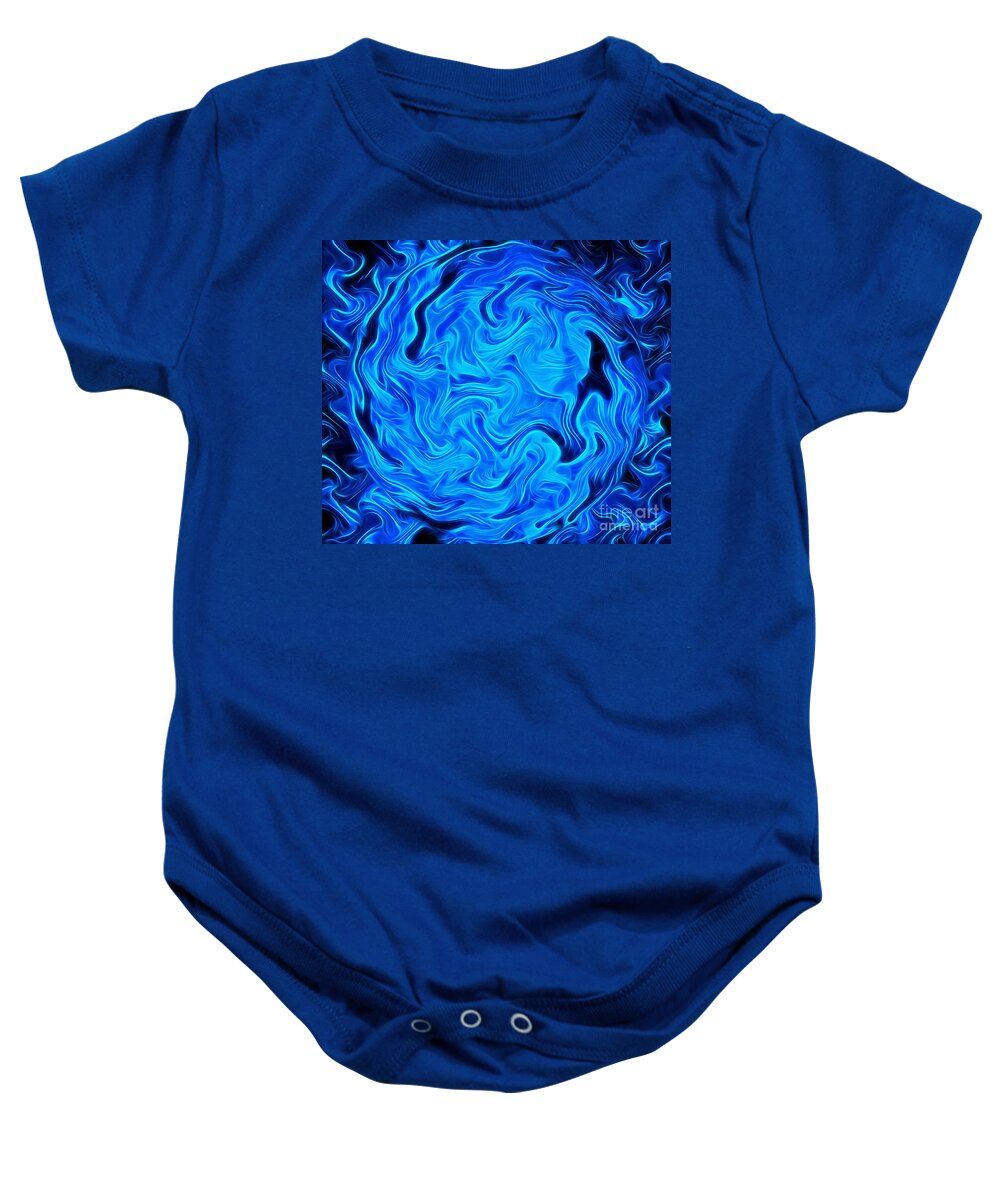 Abstract Art Baby Onesie featuring the digital art Sapphire Dreams by Krissy Katsimbras