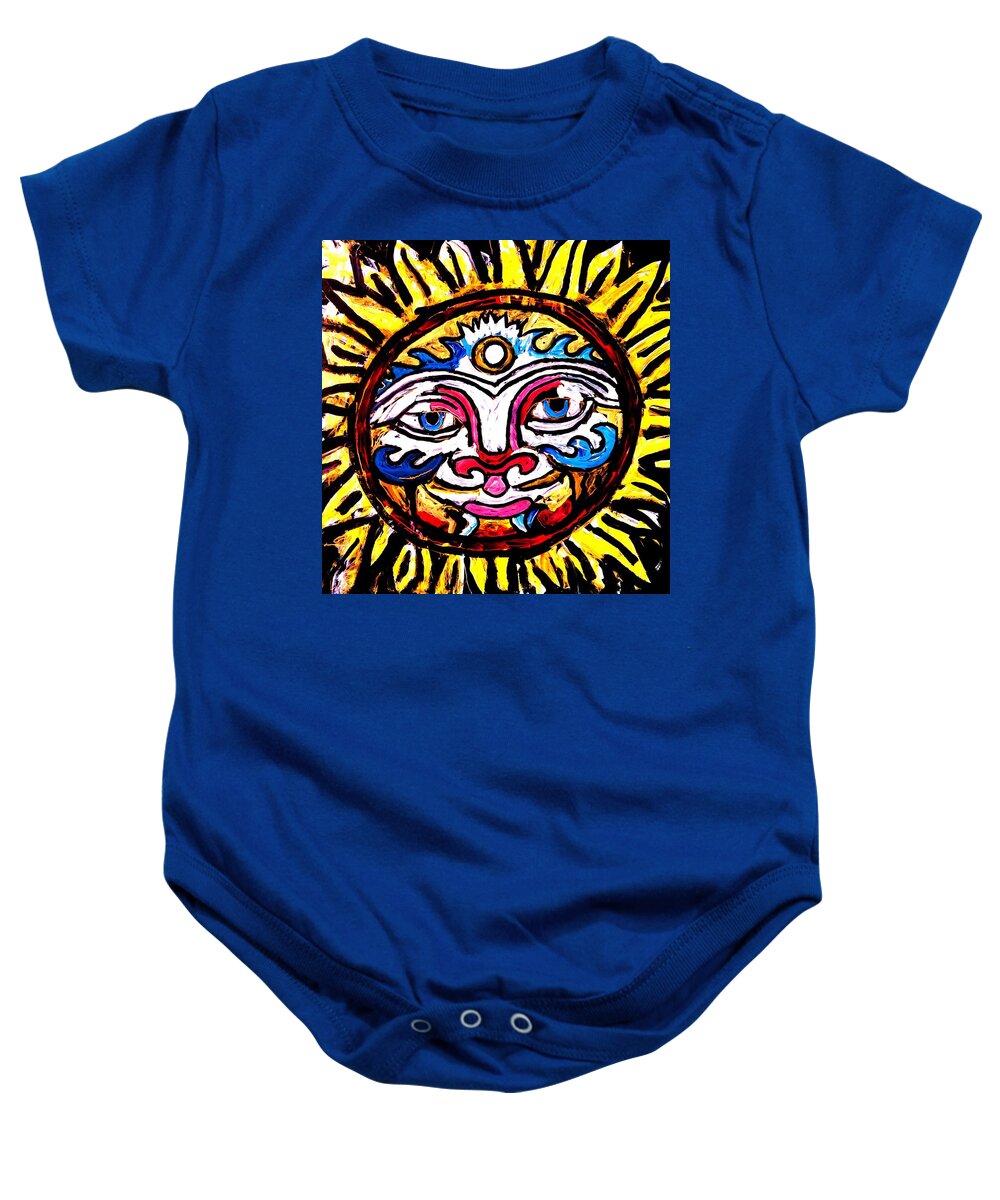 Sol Horizon Baby Onesie featuring the painting Sol horizon band by Neal Barbosa