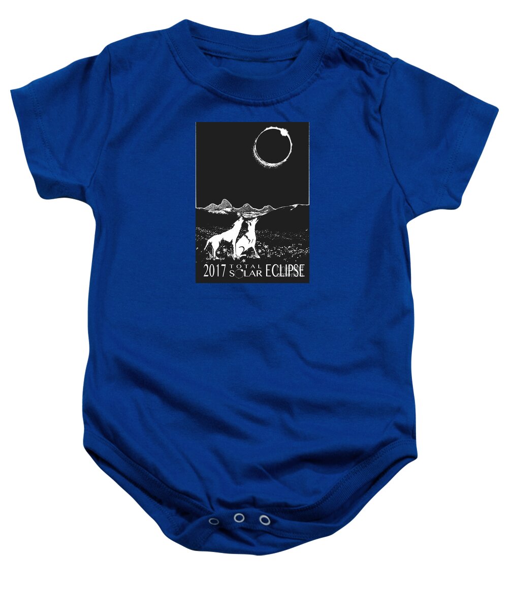 Solar Eclipse Baby Onesie featuring the digital art Solar Eclipse by Shelley Myers