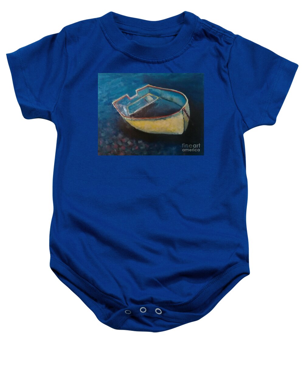 Boating Baby Onesie featuring the painting Solitude by Sherry Harradence
