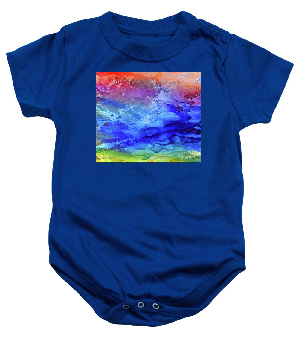 Abstract Baby Onesie featuring the painting Splash by Eunice Warfel