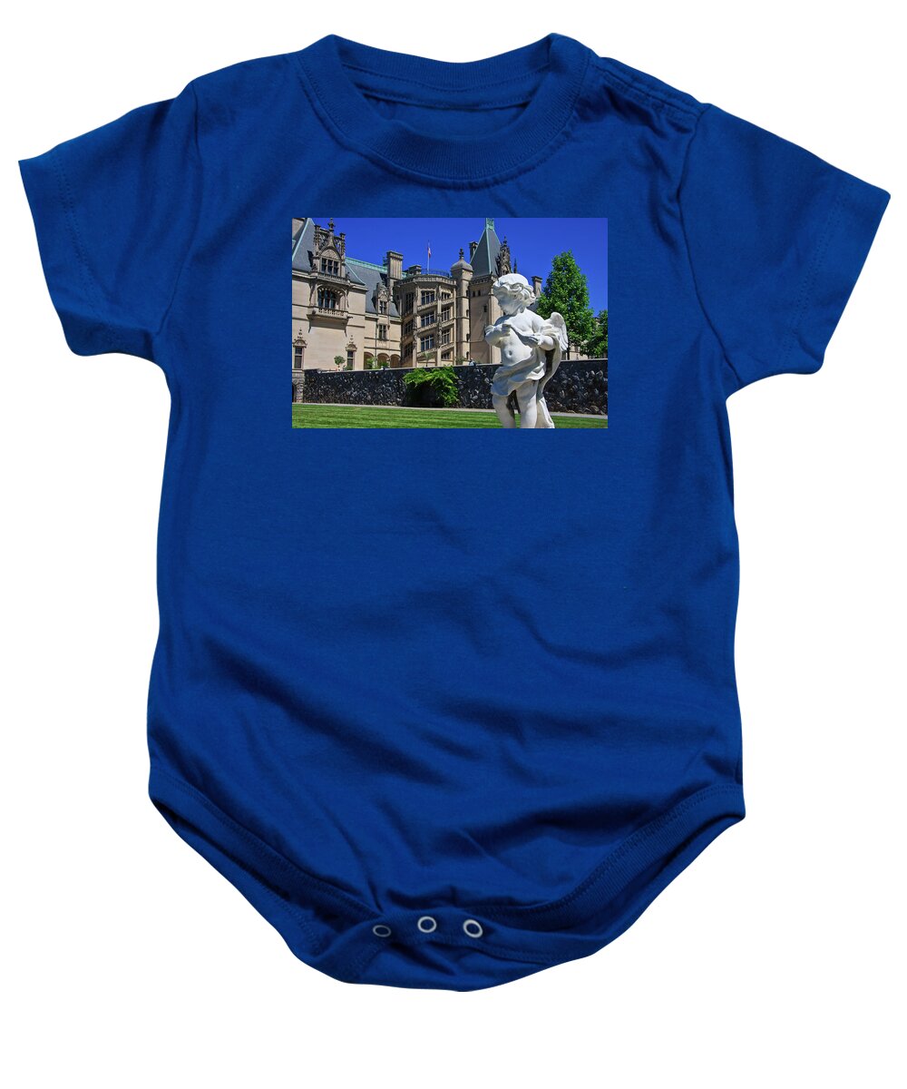 Biltmore House Baby Onesie featuring the photograph Statue at Biltmore House by Jill Lang