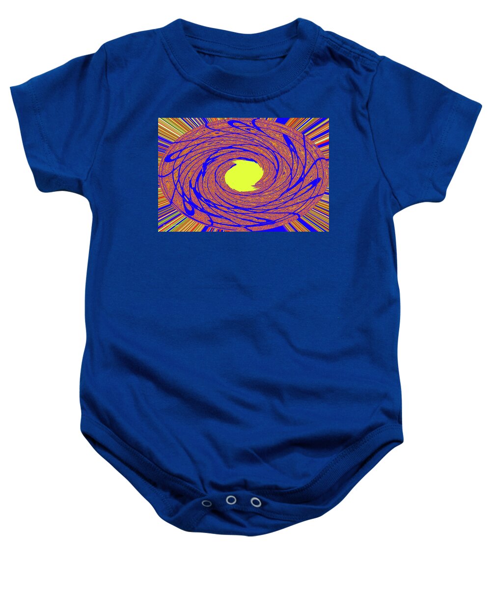  Sun Drawing Abstract Baby Onesie featuring the digital art Sun Drawing Abstract by Tom Janca