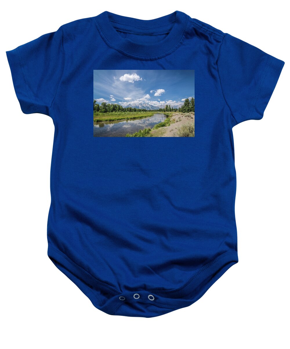 Grand Tetons Baby Onesie featuring the photograph The Glorious Grand Tetons No.1 by Margaret Pitcher