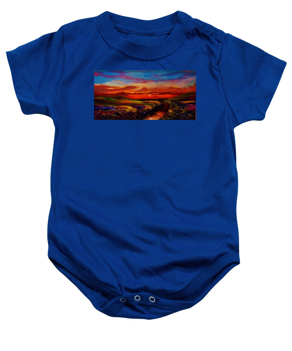 Emery Landscape Baby Onesie featuring the painting The Land I Love by Emery Franklin