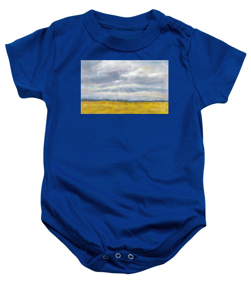 Sky Baby Onesie featuring the painting There's Always Hope by Susan Sarabasha